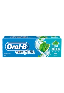 Dentifrice Oral-B Complete Extra fraîcheur, pour une haleine durablement fraîche.