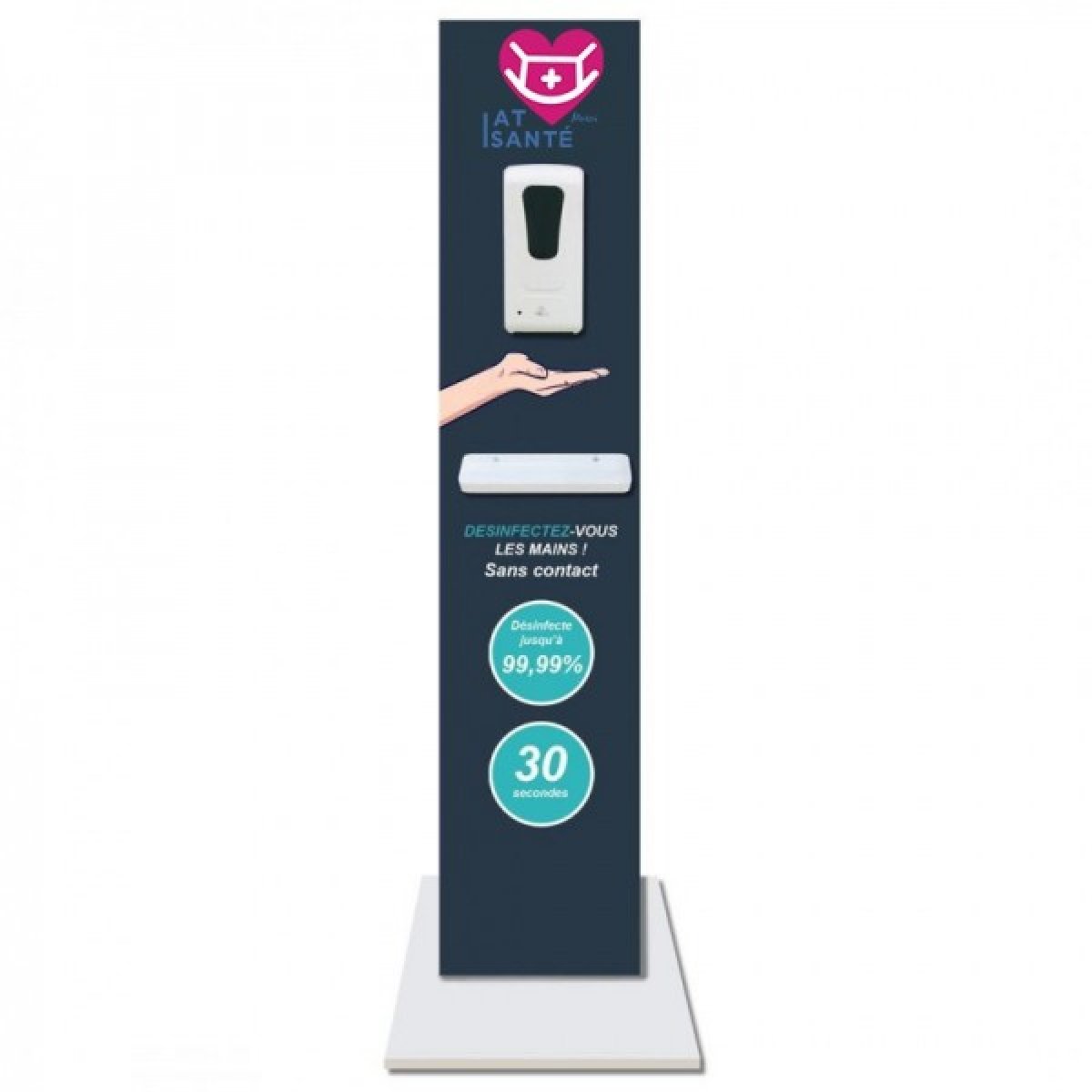 Distributeur mural sans contact de gel hydroalcoolique