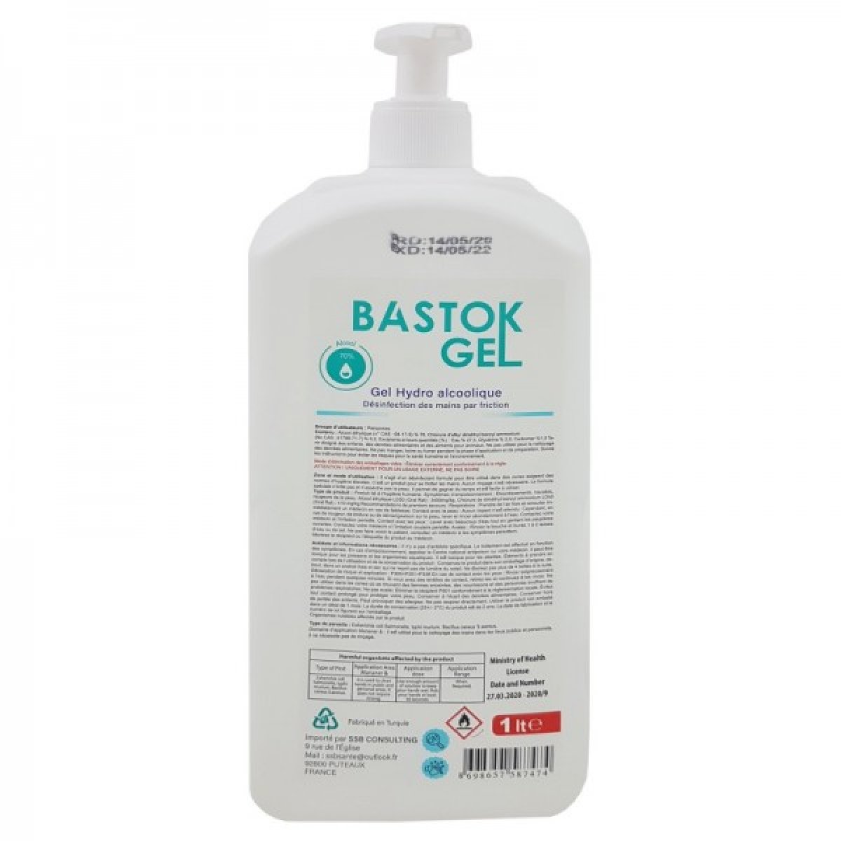 Gel Hydroalcoolique 1L