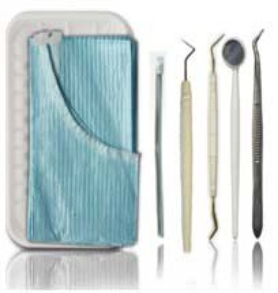 Kit d'examen dentaire 7 éléments stérile à usage unique P7E
