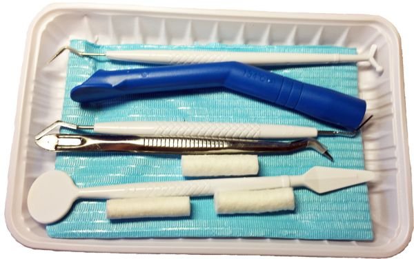 Kit d'examen dentaire 8 éléments stérile à usage unique P8E