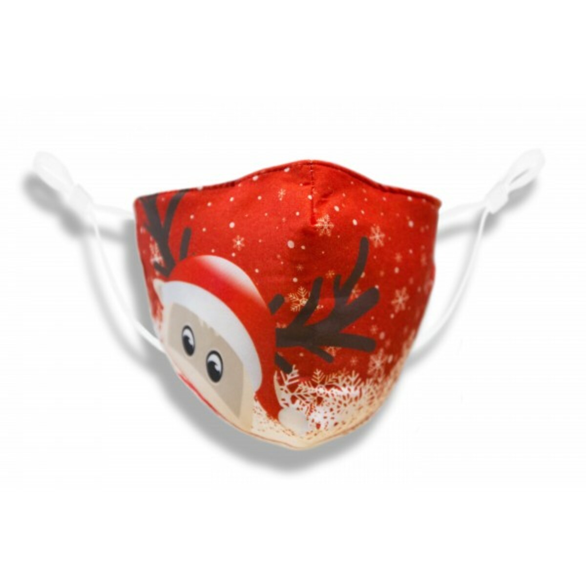 Masques Noel Adulte En Tissus Lavable 10 Fois - Motif Noel - couleur flocon rouge