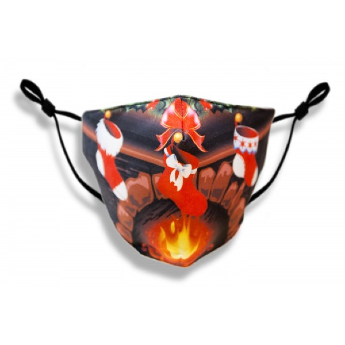 Masques Noel Adulte En Tissus Lavable 10 Fois - Motif Noel - couleur noir