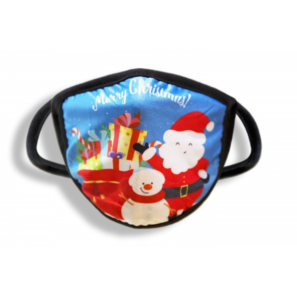 Masques Noel Enfant En Tissus Lavable 30 Fois - Motif Noel - couleur bleu