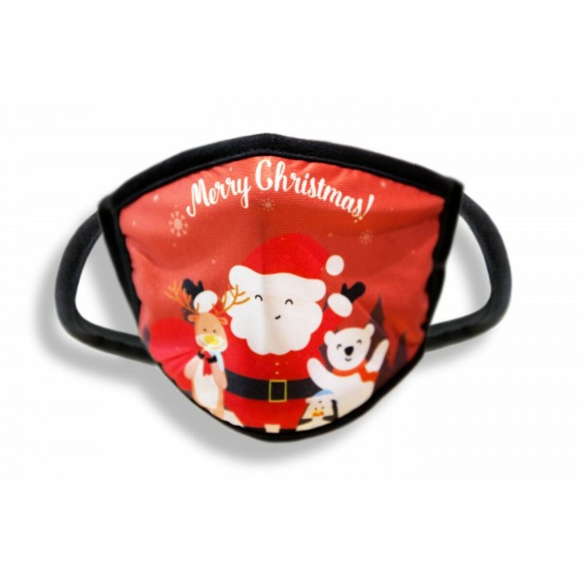 Masques Noel Enfant En Tissus Lavable 30 Fois - Motif Noel - couleur rouge