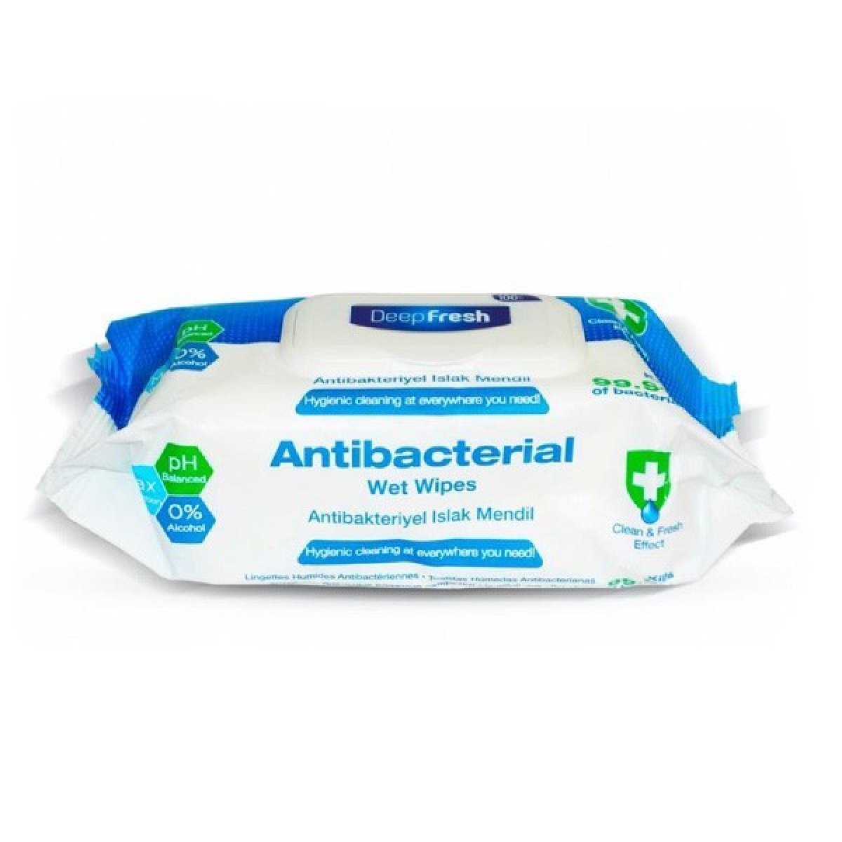 Paquets de 100 Lingettes humides antibactériennes