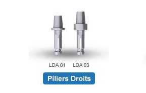 Piliers implantaires Hexalock® - Piliers Droits d'Atoll Implant